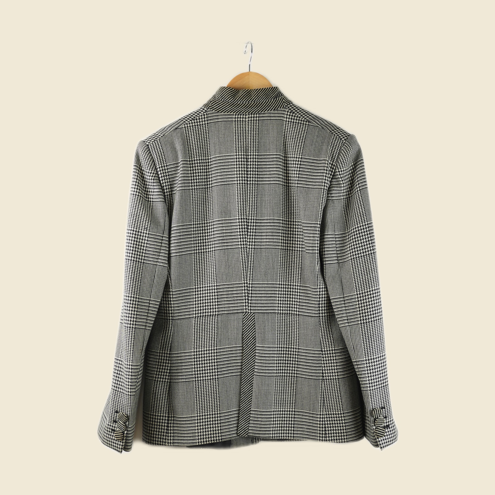 Giacca Giorgio Armani Borgo 21 con collo alla coreana in Principe di Galles — vista 4