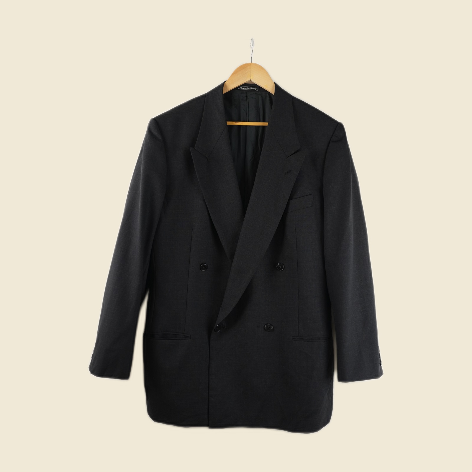 Giacca doppiopetto grigio scuro Armani Le Collezioni