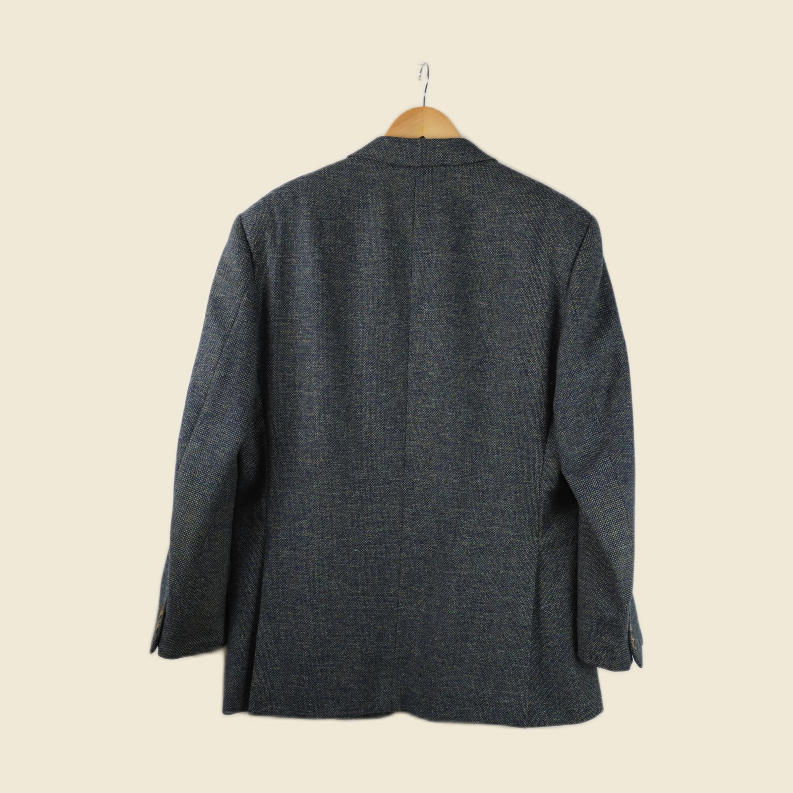 Giacca in tweed grigio-azzurro Yves Saint Laurent con fodera a lucertole — vista 4